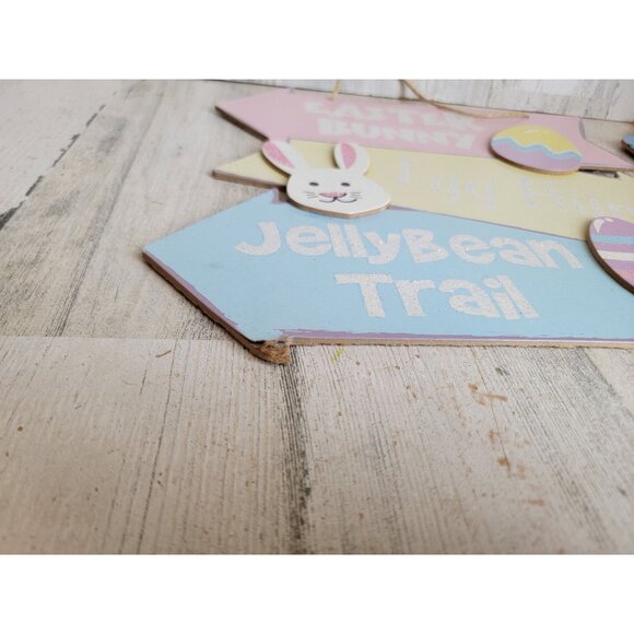 Easter follow the bunny he has chocolates spring hanging signs decor - Picture 8 of 8
